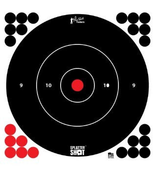 PROSHOT SPLATTER SHOT 12IN WHITE BULLSEYE TARGET - 5 QTY. PACK 12B-WHTE-5PK - Taurus Savings